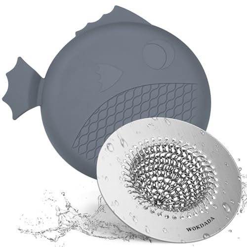 Reversible Sink Strainer & Stopper, Anti-Slip Flexible Kitchen Sink Strainer, Easy-Clean & Clog-Free Kitchen Sink Plug, 304 Stainless Steel Sink Plug Replacement, 3 in 1 Kitchen Sink Drain Strainer