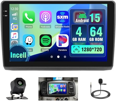 4+64G Radio para Renault Trafic 2001-2010 Opel Vivaro Nissan Primastar | Android Radio Carplay Autoradio 2 DIN Incell Pantalla Táctil GPS Navi Bluetooth 5.0 WiFi FM/RDS Cámara Trasera EQ 4+64G