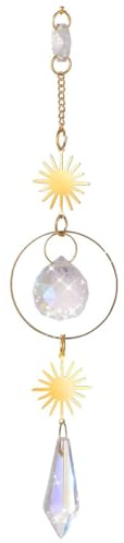 JRYXDS Atrapasoles Cristal, Hojas De Crystal Suncatcher Ornamento Colgante,Sun Catcher Para Ventanas Jardines,Campanas Viento Cristal Atrapasueños Para Colgar En Casa, Jardín, Oficina