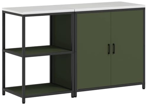Genérico Juego de Almacenamiento de Cocina con Estante 2 pcs Verde Oliva,Mobiliario,Armarios y Almacenamiento,Armarios de Cocina,Oliva,47.31 kg,3392683