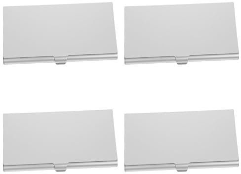 Lwezgi 4 Stück Visitenkartenetui, Visitenkartenhalter aus Aluminium, Visitenkartenetui für Damen und Herren, Taschen Business Card Holder, Geeignet zur Aufbewahrung von Visitenkarten