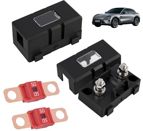 2 stycken Midi-säkringar 50A och ANS-säkringshållare för bil, 12V-58V, skruvbara midi-säkringar med hög ström, midi-säkringshållare, för bilar, lastbilar, byggmaskiner, bussar