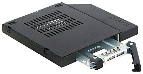 ICY DOCK Caddy Adaptateur pour Disque Dur avec Rack Mobile, boîtier de Rack pour SSD / HDD 2,5 Hot-Swap SATA pour Baie Lecteur Optique Slim CD/DVD-ROM 12.7mm - ToughArmor MB411SPO-1B