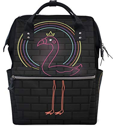MONTOJ Neon Flamingo Canvas-Reisetasche Campus-Rucksack One Size 9