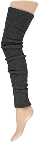 krautwear® dam benvärmare manschett legwarmers Overknees stickade strumpor 80-talet 1980-talet, antracit, **Erwachsene**