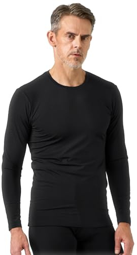 LAPASA Pacco da 2 o 1 Maglia Termica Peso Uomo Maniche Lunghe Canottiera Strato Base - Invernale Sport Allaperto Escursionismo Sci Snowboard Nero (Pacco da 1) M