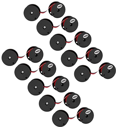 vhbw 10x Farbband Schriftband kompatibel mit Facit 1821, 1820, 1742, 1825, 1824, 1823, 1822 Nadeldrucker, Bondrucker - Schwarz, Rot