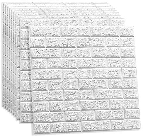 ZCXBHD 3D Brick Wallpaper,DIY Detachable Brick Wall Stickers,Soundproofing Self Adhesive Wallpaper For Living Room,Bedroom,Bar,TV Wall, 70 * 77CM (10 Piece)