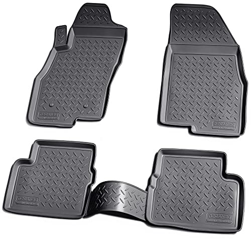 Recambo 3D Gummi Fußmatten kompatibel für FIAT Punto | 199 | 2005-2018 | Auto Gummimatten | Passgenau | mit Rand | schwarz