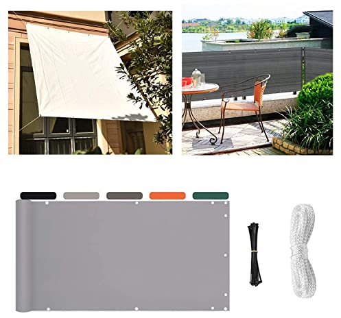 Amcerd Balkonabdeckung 150x300cm, Sonnensegel Sonnenschutz Rechteckig, Balkonverkleidung Balkonsichtschutz, Windschutz, Wasserdicht für Balkongeländer, Terrasse & Garten