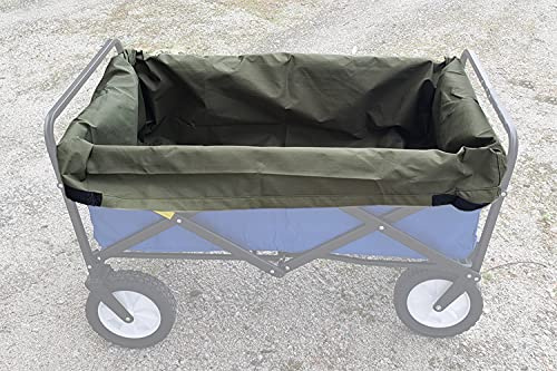 UpBloom - Patent Pending Wagon Liner and Cover with Easy Unloading Handles - Heavy Duty and Waterproof Accessories for Folding Utility Carts, Portable Beach, and Wheelbarrow Styles