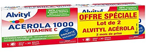 Alvityl Comprimés Acerola 1000 - Lot de 2 - Acerola - Vitamine C - 2x30 Comprimés - 1/Jour
