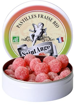 Pastilles Saint-Ange | Bonbons Traditionnels 100% Français (Bio Fraise)