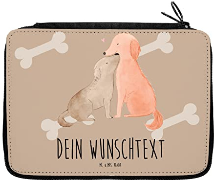 Mr. & Mrs. Panda Federtasche personalisiert Hunde Liebe - Personalisierte Geschenke, Federmappe, Stiftemappe mit Namen, Sprüche, Hundespruch, Mäppchen, Optimitisch, Hund, Federmäppchen, Kuscheln, Herz