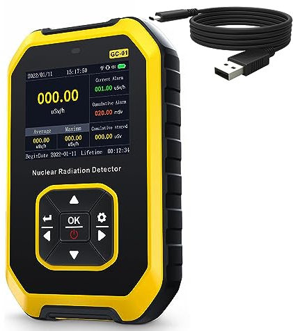 Treedix Kernstrahlungs-Detektor, digitaler Strahlungs-Detektor, professioneller Geiger Zähler Kernstrahlungs-Meter persönlicher Dosimeter Röntgenstrahlung-elektromagnetische Feld-Strahlungs-Tester