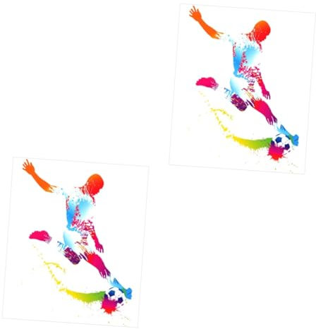 Abaodam 2stücke Selbstklebende Wandtattoos Mit Fußball- Für Kinderzimmer Abnehmbarer Wandaufkleber Für Kreative Dekoration Für Glatte Oberflächen Wasserfarben-design Fußball Deko