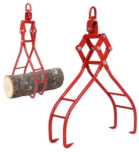HYCHIKA Timber Claw Hook, 4 Claw Log Grapple for Logging Tongs.