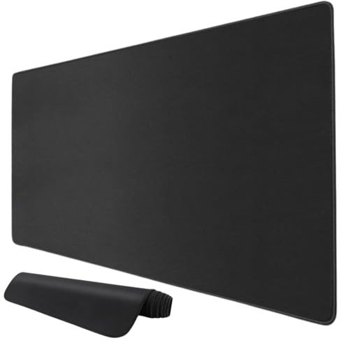 ADM PASS GROUP Alfombrilla para Ratón Mousepad XXL, Alfombra Gaming Base de Goma Antideslizante PC Tapete con Microfibras, Mapamundi, Accesorios de Oficina. (Negro, 90x40 cm)
