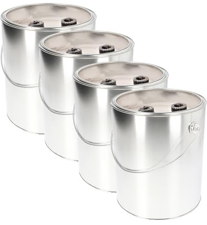 KRISTEN Feuerbox - 5L - Set 4 Stück - Gartenfackel aus Zinn, Gartenkerze, Outdoor-Kerze, Gartenfackel