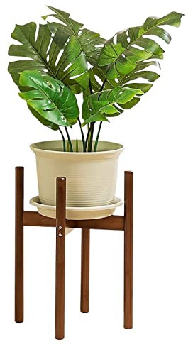 REEKOS Pflanzenregal Blumenständer Pflanzenständer Pflanzenständer Aus Holz, Langlebig, Blumentopfhalter, Vierbeiniger Blumenständer, Heimdekoration Blumenregal Blumentreppe(28 * 28 * 50cm)