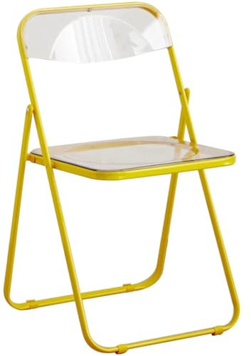 Kreativer Farbiger Transparenter Klappstuhl, Modische Klappbare Besprechungsstühle, Tragbare Empfangsstühle, Café-Dekorations-Empfangsstuhl(Gelb)