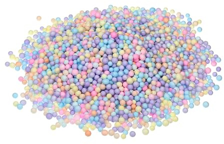 sourcing map Foam Beads Foam Balls 4-6mm for Wedding and Party Decorations, Tiny Packing Balls, Arts DIY Crafts Supplies (Multicolored,1 Pack Approx 1250pcs)