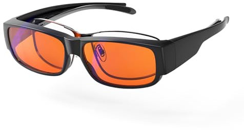 Goiteia 100% naranja, gafas para juegos con filtro de luz azul, con tinte ámbar, para dormir mejor, para fatiga visual y sensibilidad a la luz, ultraligeras