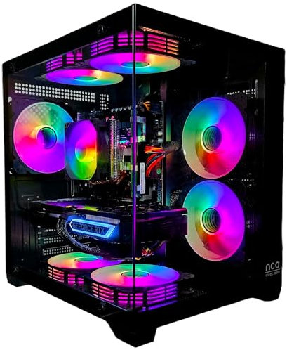 Gaming PC Phantom Black | NVIDIA RTX 3050 | SSD | Intel 10 Core | RGB Lüfter mit Fernbedienung | Luftkühlung | 700W | WLAN 5 | Windows 11 (64GB RAM 1TB SSD)