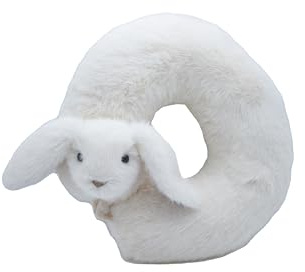 Cute since 1999 Coussin de nuque de voyage pour enfants - Coussin d'avion pour soutien du cou et de la tête - Doux et portable - En forme de U - Pour avion, voiture et bureau à domicile (lapin)