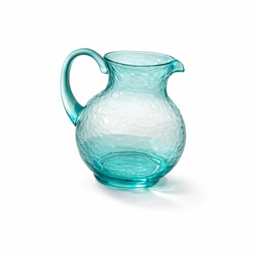 ARCA, Caraffa 2 Litri in Plastica Acrilica, Brocca per Acqua, Succhi di Frutta, Cocktail e Altre Bevande, Collezione Hammered, Colore Azzurro