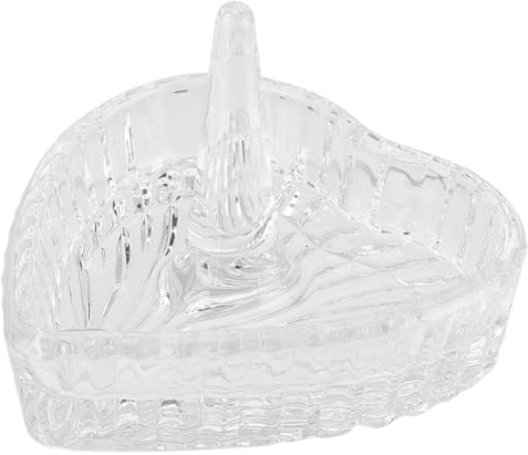 Beebeecraft Vassoio Portaoggetti per Gioielli con Cuore In Vetro per Esposizione di Gioielli Da Sposa Decorazione Regalo