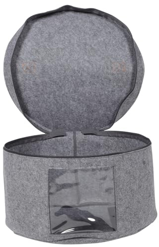 LOLIPPYY Caja Organizadora Redonda para Sombreros y Gorros de Paja Diseño Plegable y Material de Tela No Tejida y Pvc Adecuado para Viajes y Maletas 40x26cm