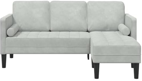 vidaXL Sofa Set Hellgrau 173 x 131 x 67 cm Samt, Stylische Gartensofa, rechteckig, Bequeme Kissen, wetterfestes 4-Sitzer Möbel für die Terrasse
