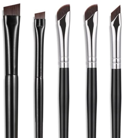 5 Pennelli per Ombretti Set di Pennelli per Trucco, Pennello per Sopracciglia e Pennello per Eyeliner, Trucco a Doppia Estremità, Pennelli Trucco per Ombretti per Applicazione Contorno e Definizione