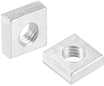 QUARKZMAN Tuercas Cuadradas, Kit de Surtido de Tuercas Cuadradas Zincadas M6X11Mmx4Mm de Rosca Métrica Gruesa, 25 Piezas