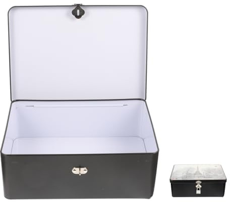 BESTYASH Verschließbare Blechbox Mit Schloss 9.65X7.09X3.35 Zoll Zinnplattenspeicherbox Für Schmuck Süßigkeiten Und Kleine Aufbewahrungsgegenstände