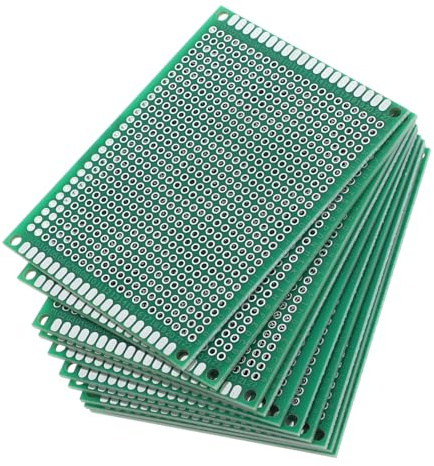 Kisangel 10pcs Double-sided Pcb Circuit Boards Perforated Breadboard for DIY Electronic Projects Compatible with Various Components and Modules