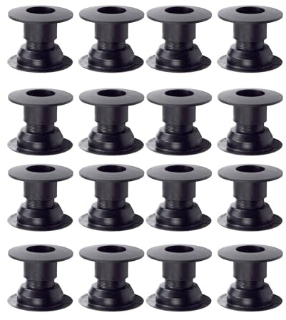 Bandito Tischkicker Zubehör Kugellager für 16 mm Stange - ohne Schrauben am Tischkicker, Gewindekonstruktion, Ersatzteil, Wandstärke 37 – 43 mm, schwarz, Set 2 St. oder 16 St.