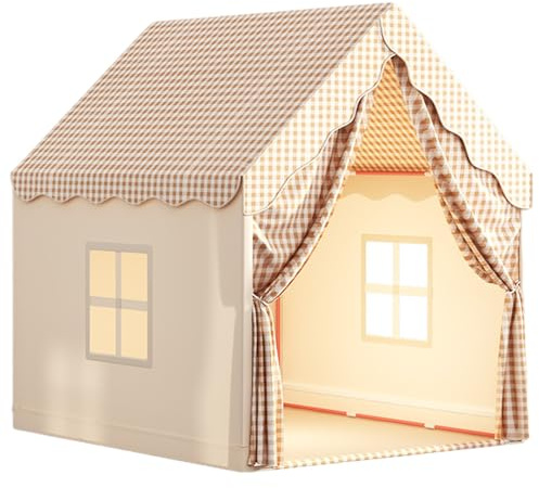 Hperu Kinderzelt, 41 x 47 x 50 Zoll, atmungsaktives Kinderspielhaus mit Tür und Fenster, faltbares Stoff-Kleinkindzelt für Weihnachtsgeburtstagsgeschenke – Spielen