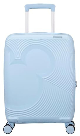American Tourister Mickey Magic - Valigia a mano 55 x 40 x 20/23 cm - Trolley da cabina rigido per Ryanair, easyJet e la parte delle compagnie aeree, 37/44 L, Blu Pastello (Mickey Pastel Blue)