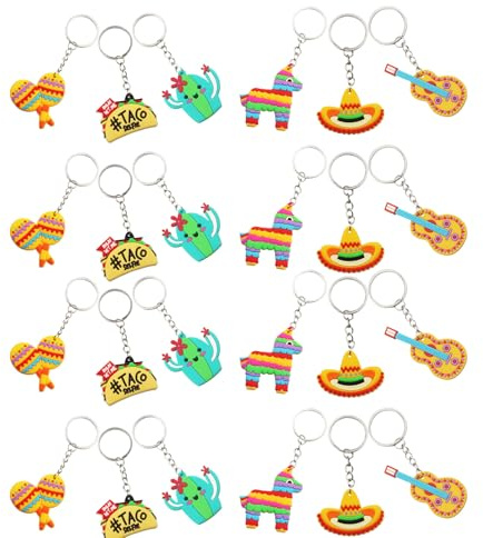 EPIGEIST 24 pezzi Portachiavi Messicani Fiesta Tema Decorazioni Appendibili Addobbi per Feste Messicane Idee Regalo per Compleanni e Shower
