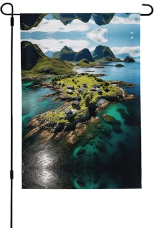 Bandiera delle Isole Norvegie, resistente alle intemperie, double face, 71 x 102 cm, decorazione stagionale per giardino, cortile e portico