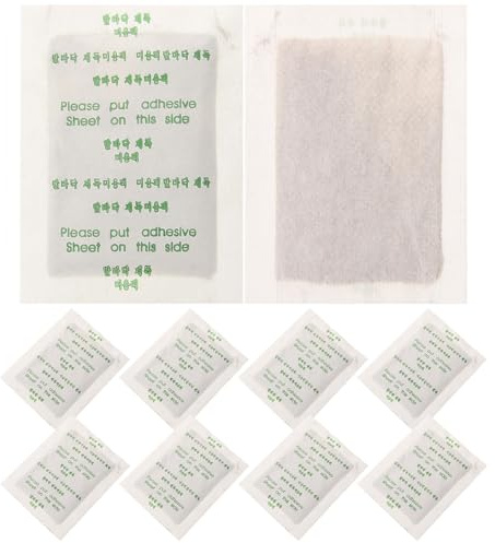 TEHAUX Almohadillas Desintoxicantes para Aliviar la Fatiga Antes de Dormir 10 Piezas para Pies de Tela de Color Claro Cuidado Natural y Relajante para Personas Cansadas