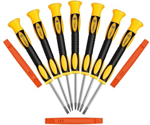 TENGWA Schraubendreher T3 T4 T5 T6 T7 T8 T10 Präzisions Drehmoment Magnetische 3 Stück mit Hebelwerkzeug Torx-Schraubendreher Geeignet für Mobiltelefone, Computer, PS-Spielkonsolen