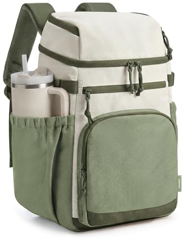 TOURIT Isolierter Kühlrucksack 30 Dosen, Auslaufsichere Lunch Kühltasche mit Zwei Fächern Leichter, wasserdichter Kühlrucksack für Damen und Herren Ideal für Strand, Camping, Picknick, Wandern Reisen