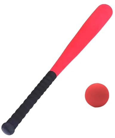 FashionCha Baseballschläger Kinder Softball Schaumstoff Schlagbat Ball Ausrüstung Eva PVC Bequemer Haltegriff für Teamtraining Freizeitparks, Rot