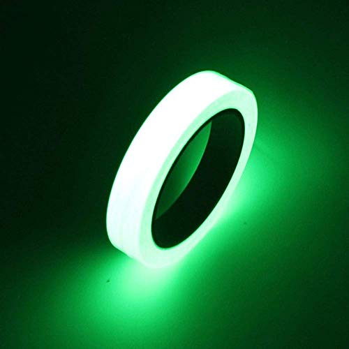 GTIWUNG 10M x 1CM Cinta Adhesiva Luminosa, Cinta Fluorescente Adhesiva, Cinta Autoadhesiva Etiqueta de Seguridad Luminoso Fluorescente Verde, Cinta Adhesiva Decorativa de Pared 1 Rollo