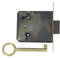 Amig - Cerradura de Embutir Para Mueble - Entrada a 30 mm - Incluye Llave de Gorja - Sistema de Cierre para Mesas, Armarios y Pequeños Muebles - Latón Dorado Mate