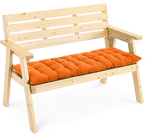 JEMIDI Bench Cushion Seat Pad - Long Padding with Ties For Indoor Benches, Bay Window, Pallet Furniture - Tufted Cotton with 4cm Polyester Filling