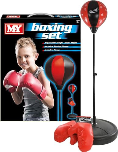 Unibos | Kids Boxing Bag with Gloves, Freestanding Adjustable Punch Bag for Juniors, Punch Bag for Kids, Exercise Bag
